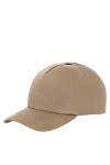 Saint Laurent Men's beige cotton cap - brand logo . 100% cotton. Country of manufacture: Italy. Care: specialized cleaning - photo 3