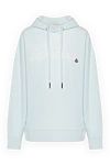 Moncler Худи женское голубое с логотипом - логотип. капюшон. 100% хлопок. кулиска. Страна производитель: Италия. Уход: специализированная чистка - фото 1