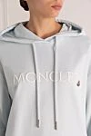 Moncler Худи женское голубое с логотипом - логотип. капюшон. 100% хлопок. кулиска. Страна производитель: Италия. Уход: специализированная чистка - фото 5