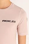 Moncler Футболка розовая женская с логотипом - логотип бренда. 75% полиамид, 25% эластан. Страна производитель: Италия. Уход: специализированная чистка - фото 5