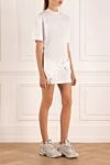 Off-White White knitted dress with logo - 100% cotton. Country of manufacture: Italy. Care: specialized cleaning - photo 3