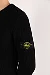 Stone Island Джемпер мужской черный с логотипом - логотип бренда. 100% шерсть. Страна производитель: Италия. Уход: специализированная чистка - фото 5