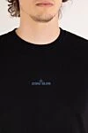 Black men's T-shirt with logo Stone Island - brand logo. 100% cotton. Country of manufacture: Italy. Care: specialized cleaning - photo 6