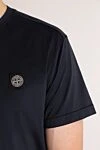 Stone Island Логотипі бар ерлер көк жейдесі - Декорация: бренд логотипі. Құрамы: 100% мақта. Шығарылған елі: Италия. Күтім: арнайы тазалау - фото 5