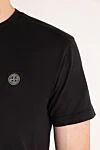 Stone Island Black men's T-shirt with logo - brand logo. 100% cotton. Country of manufacture: Italy. Care: specialized cleaning - photo 5