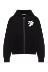 Palm Angels Black men's sports jacket with hood - brand logo. 100% cotton. Closure: zipper. two side pockets. Country of manufacture: Italy. Care: specialized cleaning - photo 1