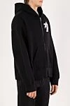 Palm Angels Black men's sports jacket with hood - brand logo. 100% cotton. Closure: zipper. two side pockets. Country of manufacture: Italy. Care: specialized cleaning - photo 3