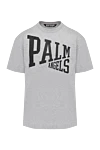 Palm Angels Gray men's T-shirt with large logo - brand logo. 100% cotton. Country of manufacture: Italy. Care: specialized cleaning - photo 1