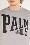 Palm Angels Gray men's T-shirt with large logo - brand logo. 100% cotton. Country of manufacture: Italy. Care: specialized cleaning - photo 5