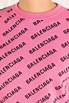 Balenciaga Джемпер женский розовый с логотипом - паттерн логотипа бренда. 40% хлопок, 27% шерсть 10% полиамид, 1% эластан. Страна производитель: Италия. Уход: специализированная чистка - фото 5