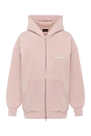 Balenciaga Women's pink cardigan made of cotton with logo - brand logo. hood. 100% cotton. Closure: zipper. two side pockets. Country of manufacture: Italy. Care: specialized cleaning - photo 1