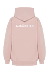 Balenciaga Women's pink cardigan made of cotton with logo - brand logo. hood. 100% cotton. Closure: zipper. two side pockets. Country of manufacture: Italy. Care: specialized cleaning - photo 7