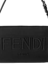 Fendi Сумка через плечо мужская черная - логотип бренда. 100% натуральная кожа. Ремень: плечевой ремень.  молния. Страна производитель: Италия. Уход: специализированная чистка - фото 5