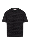 Valentino Black men's T-shirt with logo - brand logo pattern. 100% cotton. Country of manufacture: Italy. Care: specialized cleaning - photo 1