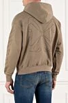 Зеленое худи мужское из хлопка с фактурной вышивкой Off-White - фактурная вышивка. капюшон. 100% хлопок. Карман: передний большой карман. Страна производитель: Италия. Уход: специализированная чистка - фото 4
