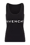 Givenchy Топ женский черный с логотипом - логотип бренда. 90% хлопок, 10% эластан. Страна производитель: Италия. Уход: специализированная чистка - фото 1