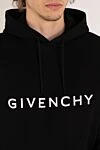 Givenchy Men's black walking suit with hood - brand logo on the chest and on the leg. 100% cotton. zipper, drawstring. two side pockets. Country of manufacture: Italy. Care: specialized cleaning - photo 5