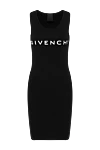 Givenchy Платье трикотажное черное с открытыми плечами и логотипом -  логотип бренда. 98% хлопок, 2% эластан. Страна производитель: Италия. Уход: специализированная чистка - фото 1