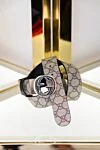 Ремень кожаный мужской с логотипом бежевый Gucci - паттерн логотипа бренда, пряжка с буквами G. 100% натуральная кожа. пряжка. Страна производитель: Италия. Уход: специализированная чистка - фото 4