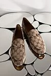 Лоферы женские с логотипом из текстиля Gucci - паттерн логотипа бренда. 100% тестиль . Страна производитель: Италия. Уход: специализированная чистка - фото 6