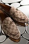 Gucci Лоферы женские с логотипом из текстиля - паттерн логотипа бренда. 100% тестиль . Страна производитель: Италия. Уход: специализированная чистка - фото 7