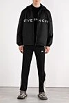 Куртка с капюшоном мужская черная с большим логотипом Givenchy - логотип бренда. капюшон. 100% полиэстер. молния, кулиска. два боковых кармана. Страна производитель: Италия. Уход: специализированная чистка - фото 2