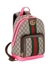 Gucci Рюкзак женский Ophidia с логотипом GG - фурнитура золотистого цвета, логотип Double G, красно-зеленая полоса Web. ткань на основе хлопка и льна. Ремень: регулируемые плечевые ремни. Размер: Ш 22 х В 29 х Г 15 см. карман на молнии спереди, внутренний карман на молнии. молния. Страна производитель: Италия. Уход: специализированная чистка - фото 3