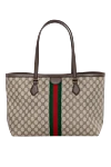 Ophidia Medium Tote Gucci - gold hardware, Double G logo, red and green Web stripe. made of textile and metal- and chrome-free tanned leather. Belt: double leather handles 25 cm high and 54 cm long. Size: W 38 x H 28 x D 14 cm. Front zip pocket, interior zip pocket. magnetic clasp. Country of manufacture: Italy. Care: specialized cleaning - photo 4