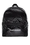 Saint Laurent Рюкзак мужской черный с логотипом - логотип бренда. 100% полиэстер. Ремень: регулируемые плечевые ремни. передний карман на молнии снаружи.  молния. Страна производитель: Италия. Уход: специализированная чистка - фото 1