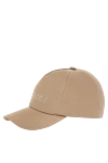 Saint Laurent Men's beige cap made of cotton and linen - brand logo. 75% cotton, 25% linen. Country of manufacture: Italy. Care: specialized cleaning - photo 3