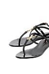 Saint Laurent Black women's sandals made of genuine leather - brand logo. 100% genuine leather. buckle. Country of manufacture: Italy. Care: specialized cleaning - photo 5