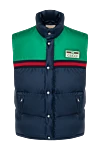 Gucci Жилет мужской дутый сине-зеленый - двух цветный дизайн, логотип. 100% полиамид. молнии, кнопки. два боковых кармана . Страна производитель: Италия. Уход: специализированная чистка - фото 1