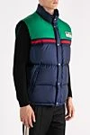 Gucci Жилет мужской дутый сине-зеленый - двух цветный дизайн, логотип. 100% полиамид. молнии, кнопки. два боковых кармана . Страна производитель: Италия. Уход: специализированная чистка - фото 3