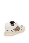 Women's sneakers, beige, made of cotton and leather Gucci - brand logo. 50% natural leather, 50% cotton. Closure: laces. Country of manufacture: Italy. Care: specialized cleaning - photo 4