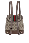 Small women's backpack Ophidia Gucci - gold hardware, Double G logo, red and green Web stripe. fabric based on cotton and linen. Strap: Adjustable shoulder straps. Size: W 20.5 x H 20 x D 12 cm. Front zip pocket, interior zip pocket. Closure: zipper. Country of manufacture: Italy. Care: specialized cleaning - photo 4