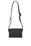 Gucci Мини сумка через плечо из текстиля GG Supreme серого цвета - красно-синяя полоса Web. 60% полиуретан, 20% полиэстер, 20% хлопок. Ремень: регулируемый плечевой ремень. Размер: Ш 17,5 x В 13,5 x Г 6,5 см. клапан с магнитной застежкой. Страна производитель: Италия. Уход: специализированная чистка - фото 1