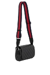 Gucci Мини сумка через плечо из текстиля GG Supreme серого цвета - красно-синяя полоса Web. 60% полиуретан, 20% полиэстер, 20% хлопок. Ремень: регулируемый плечевой ремень. Размер: Ш 17,5 x В 13,5 x Г 6,5 см. клапан с магнитной застежкой. Страна производитель: Италия. Уход: специализированная чистка - фото 3