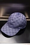 Gucci Кепка женская синяя из хлопка - патерн из логотипа бренда. 70% хлопок, 305 полиэстер. Страна производитель: Италия. Уход: специализированная чистка - фото 5