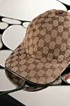 Кепка мужская бежевая Gucci - патерн логотипа бренда. 68% полиэстер, 16% хлопок, 16% полиамид. Страна производитель: Италия. Уход: специализированная чистка - фото 6