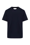 Ami Men's blue T-shirt with logo - Decor: brand logo. Composition: 100% cotton. Country of manufacture: Italy. Care: specialized cleaning - photo 1