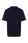 Men's blue T-shirt with logo Ami - Decor: brand logo. Composition: 100% cotton. Country of manufacture: Italy. Care: specialized cleaning - photo 6