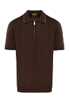 Svevo Men's brown polo with zipper - contrast edging . 100% cotton. Closure: zipper. Country of manufacture: Italy. Care: specialized cleaning - photo 1