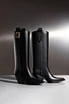 Women's black rubber boots with logo Balmain - brand logo. 100% rubber. Country of manufacture: Italy. Care: specialized cleaning - photo 6