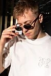 Cartier Солнцезащитные мужские очки ромбовидные ромбовидные - логотип бренда, геометрическая форма. титаниум, дерево, рог. серые. . Страна производитель: Франция. Уход: специализированная чистка - фото 9