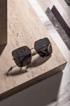 Очки солнцезащитные желтые из титана Cartier - кольцо Trinity на заушниках. оправа из титана. Линзы: градиентные линзы. Страна производитель: Франция. Уход: специализированная чистка - фото 6