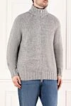 Brunello Cucinelli Вязанный кардиган мужской серый - 29 альпака, 23% хлопок, 20% полиамид, 13% шерсть. молния. Страна производитель: Италия. Уход: специализированная чистка - фото 3