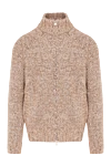 Brunello Cucinelli Кардиган мужской бежевый теплый  - 29% альпака, 23% хлопок, 20% полиамид, 13% шерсть. молния. Страна производитель: Италия. Уход: специализированная чистка - фото 1