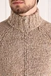 Brunello Cucinelli Кардиган мужской бежевый теплый  - 29% альпака, 23% хлопок, 20% полиамид, 13% шерсть. молния. Страна производитель: Италия. Уход: специализированная чистка - фото 5