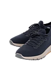 Brunello Cucinelli Men's blue wool sneakers - logo on the heel. 100% wool. Closure: laces. Country of manufacture: Italy. Care: specialized cleaning - photo 5