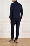 Спортивный костюм мужской синий в тонкую полоску Brunello Cucinelli - узор тонкая полоска. 87% хлопок, 8% кашемир, 5% шелк. молния. Страна производитель: Италия. Уход: специализированная чистка - фото 4